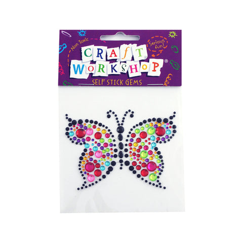 Craft Self Stick Gems Butterfly 90mm