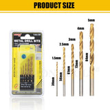 Drill Bits Metal 5pc 1.5/2.5/3/4/5mm