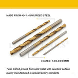 Drill Bits Metal 5pc 1.5/2.5/3/4/5mm