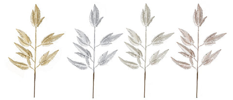 Matte Metallic Fern Leaf 70cm Asst