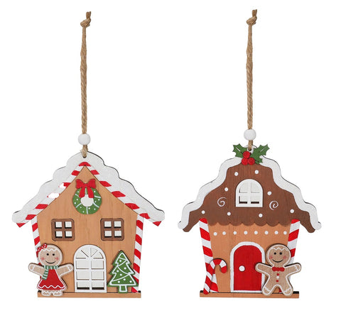 Gingerbread House Hanging Deco Asst