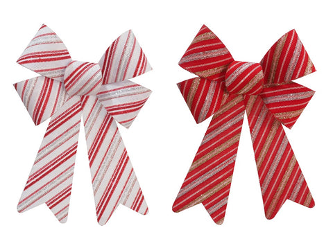 Candy Glitter Stripes Bow Asst