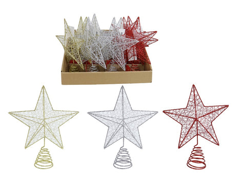 Glitter Wire Star Topper Asst