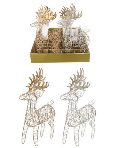 Matte Metal Reindeer 23cm Asst