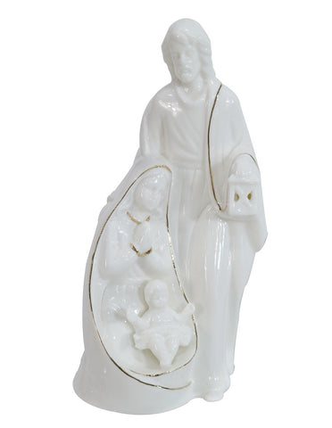 Porcelain Nativity Scene White/Gold