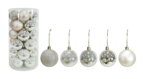 Baubles 60mm 30pk Champagne