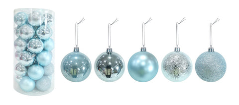 Baubles 60mm 30pk Blue