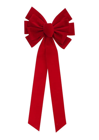 Red Flocked Bow