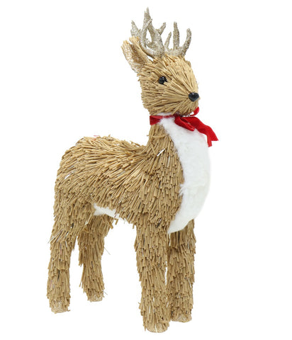 Standing Reindeer Velvet Bow Collar 34cm