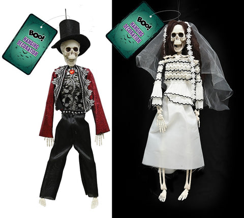 Skeleton Bride and Groom 40cm Decoration ASST