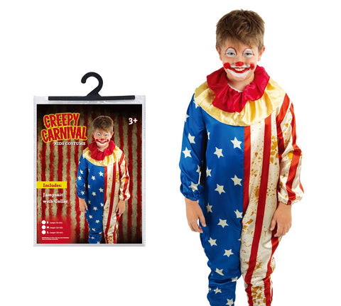 Costume Patriotic Clown Jumpsuit Kids