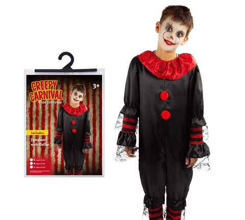 Costume Black & Red Clown Kids