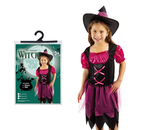 Costume Pink Short Sleeve Witch Kids