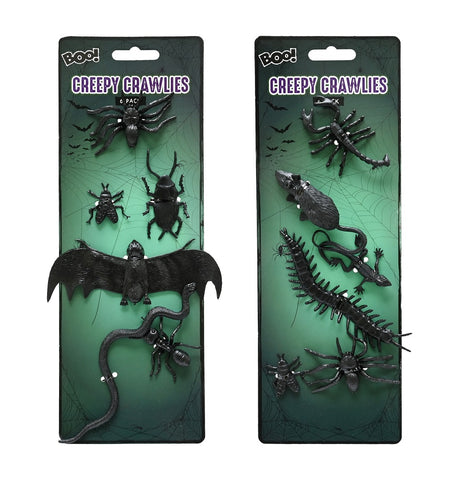 Black Creepy Crawlies 6pk Asst