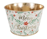 Christmas Metal Bucket 10.5cm Asst