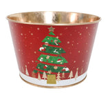 Christmas Metal Bucket 10.5cm Asst