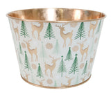 Christmas Metal Bucket 10.5cm Asst