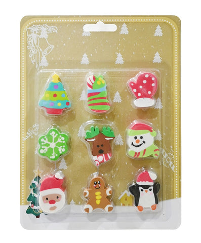 Christmas Erasers 9pk