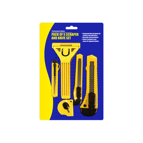 Pack of 5 Scraper and Knife Set