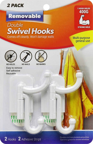 Swivel Hooks Double REMOVABLE 2PK