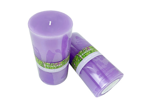 Scented Pillar Candle 7x14cm Purple Lavender