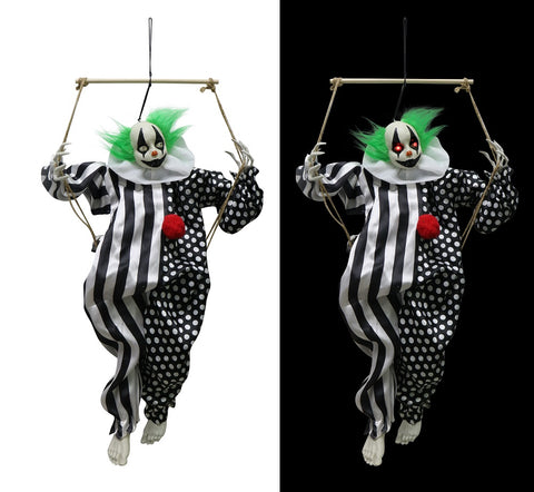 ANIMATED CLOWN ON SWING 80cm